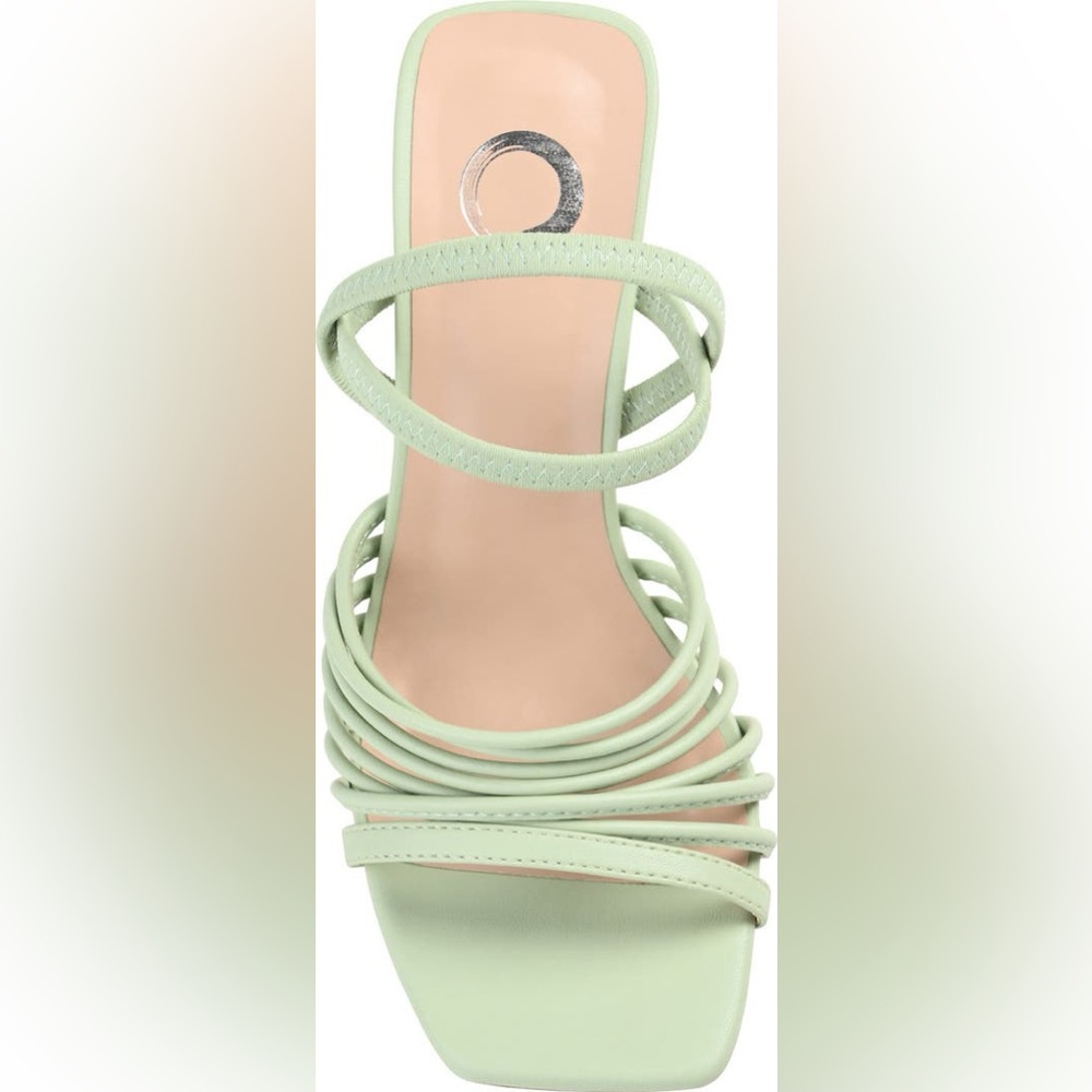 Journee Womens Hera Open Square Toe High Block Heel Sandals🔥 SAGE SIZE 8.5🔥 - Picture 4 of 15